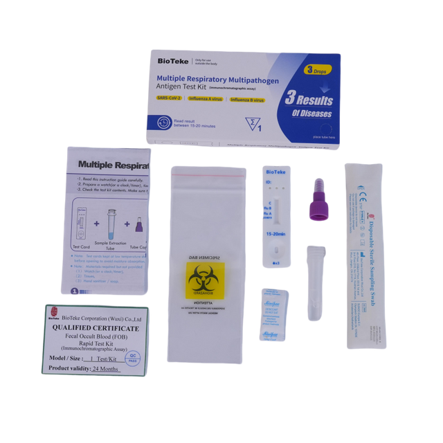 Bioteke 3 I 1 covid influensa A+B -antigen snabb testpaket