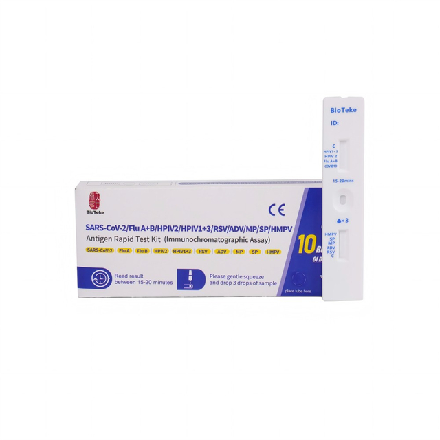 Respiratorisk 10 i 1 SARS-COV-2/influensa A+B/HPIV2/HPIV1+3/RSV/ADV/MP/SP/HMPV-antigen Rapid Test Kit