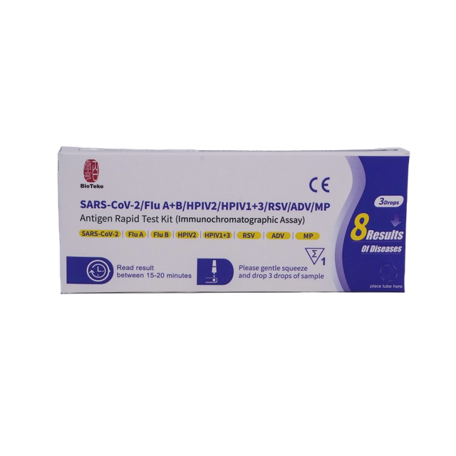 8 I 1 SARS-Cov-2/influensa A+B/HPIV2/HPIV1+3/RSV/ADV/MP Antigen Rapid Test Kit