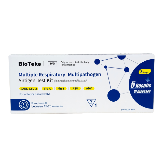 5-i-1 flera respiratoriska multipatogenantigen testpaket (självtest)