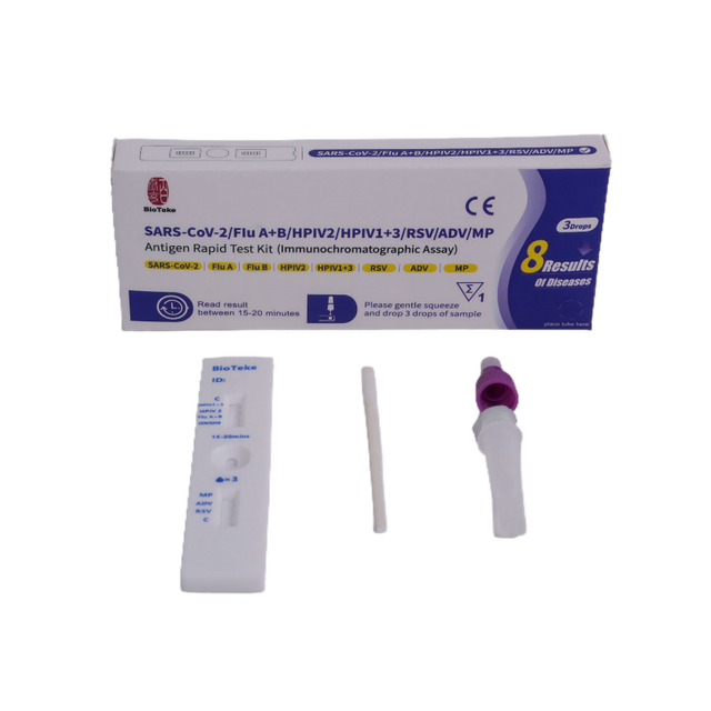 8 I 1 SARS-Cov-2/influensa A+B/HPIV2/HPIV1+3/RSV/ADV/MP Antigen Rapid Test Kit
