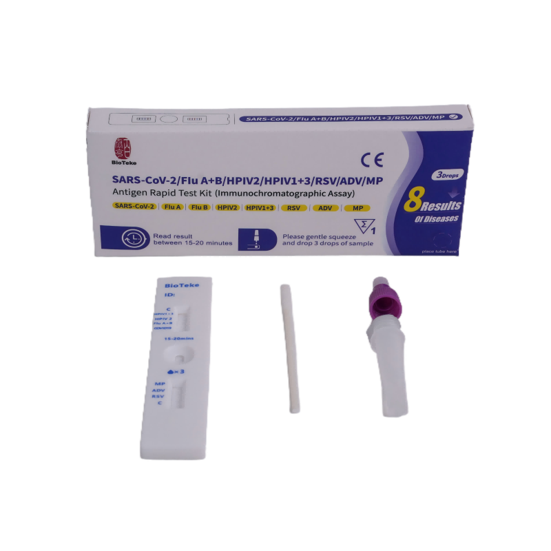 8 I 1 SARS-Cov-2/influensa A+B/HPIV2/HPIV1+3/RSV/ADV/MP Antigen Rapid Test Kit