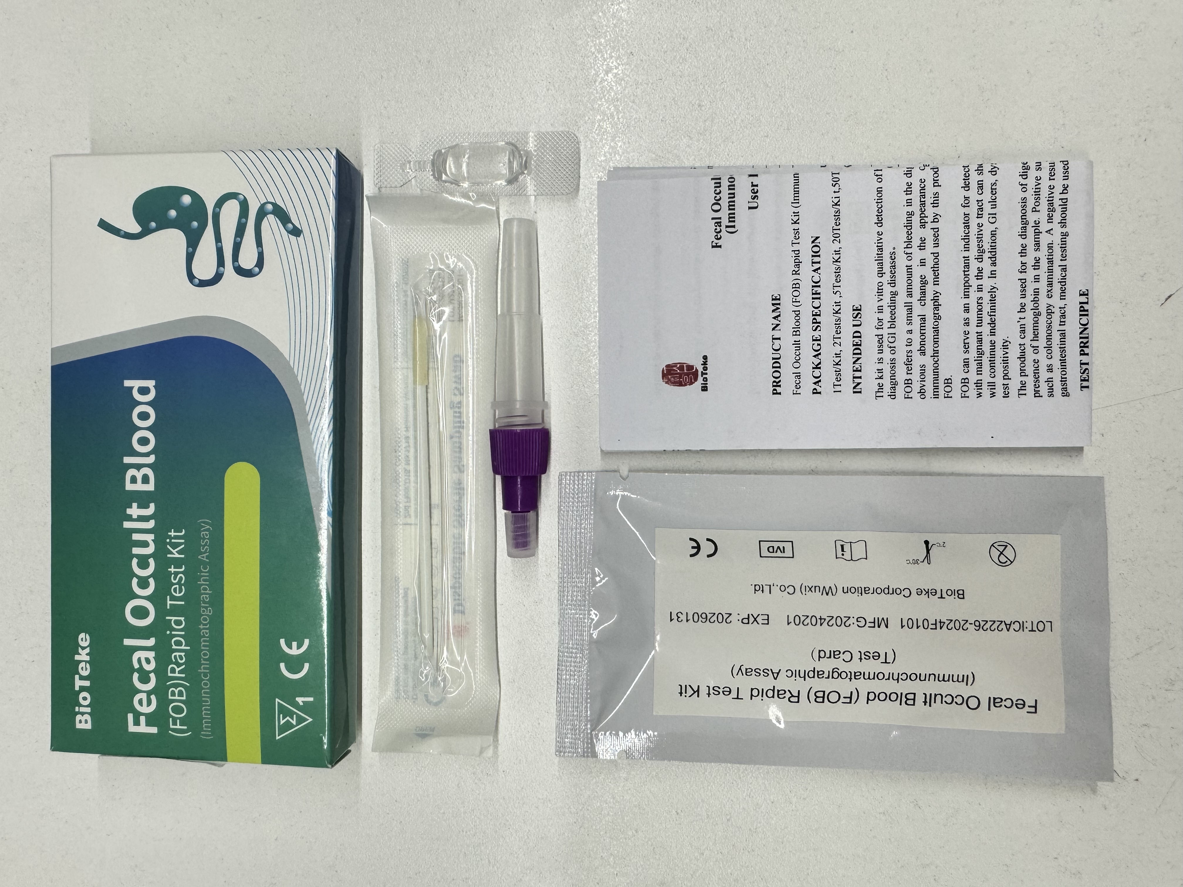 Fekalt ockult blod (FOB) Rapid Test Kit (Immunochromatographic Assay)