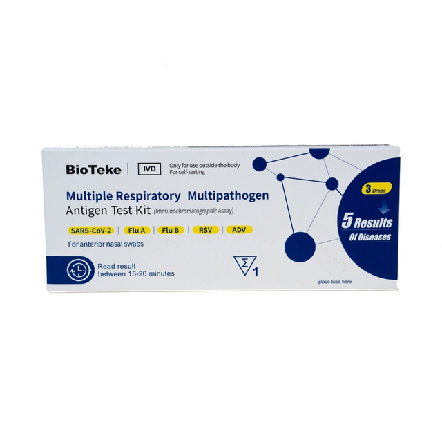 5-i-1 flera respiratoriska multipatogenantigen testpaket (självtest)